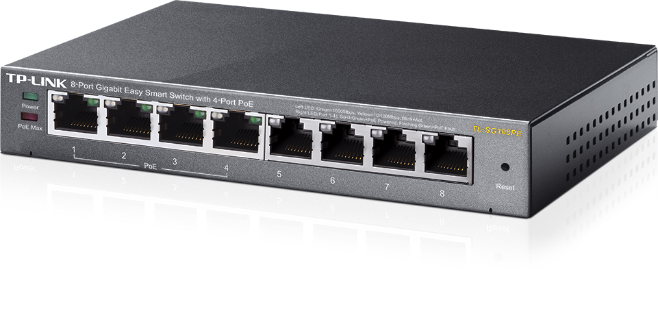 Switch Gigabit Easy Smart 8 Ports TP-Link - 4 Ports PoE