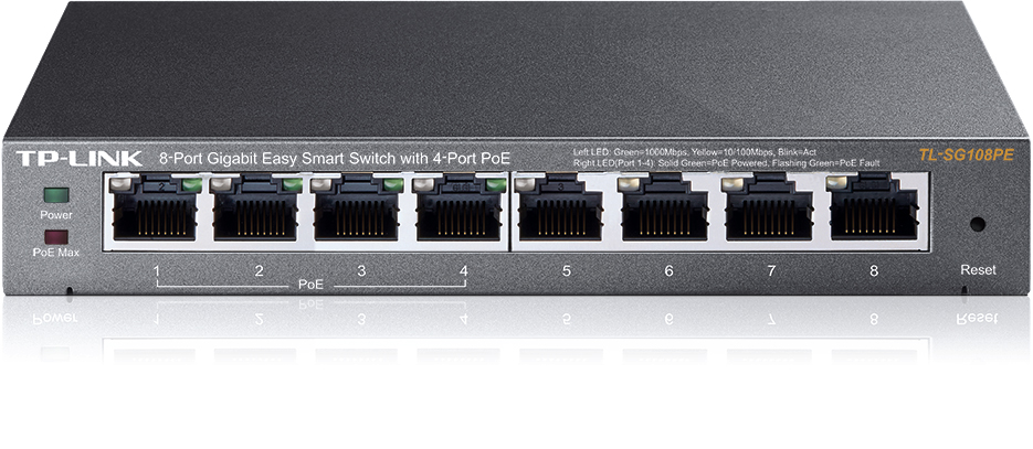 Switch Gigabit Easy Smart 8 Ports TP-Link - 4 Ports PoE