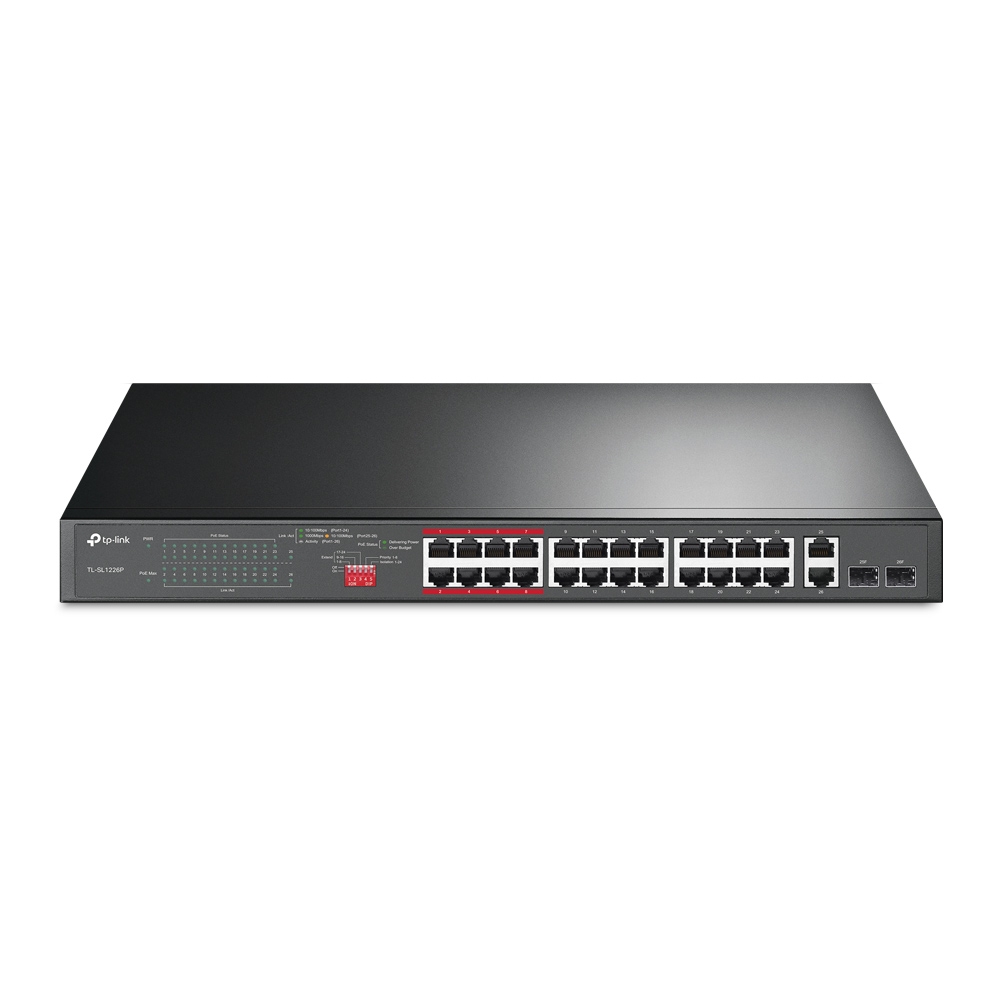 Switch TP-Link 24 Ports 10/100Mbps + 2 Ports Gigabit PoE+ - Non manageable - Mode Isolation / Priorité - Plug &amp; Play