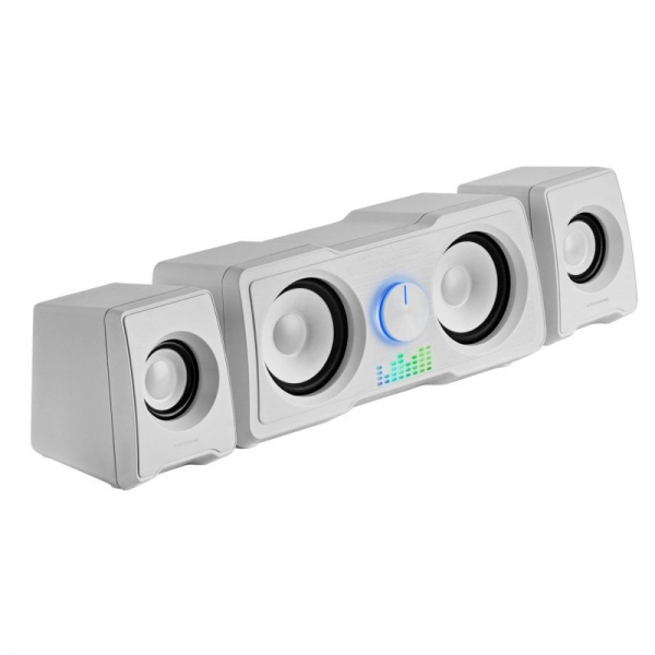 Système audio Mars Gaming MSX MS22 - Puissance 35 W - Système 2.2 avec 4 pilotes - DSP avancé - Effet de flux RVB - Connexion Jack universelle - Couleur blanche
