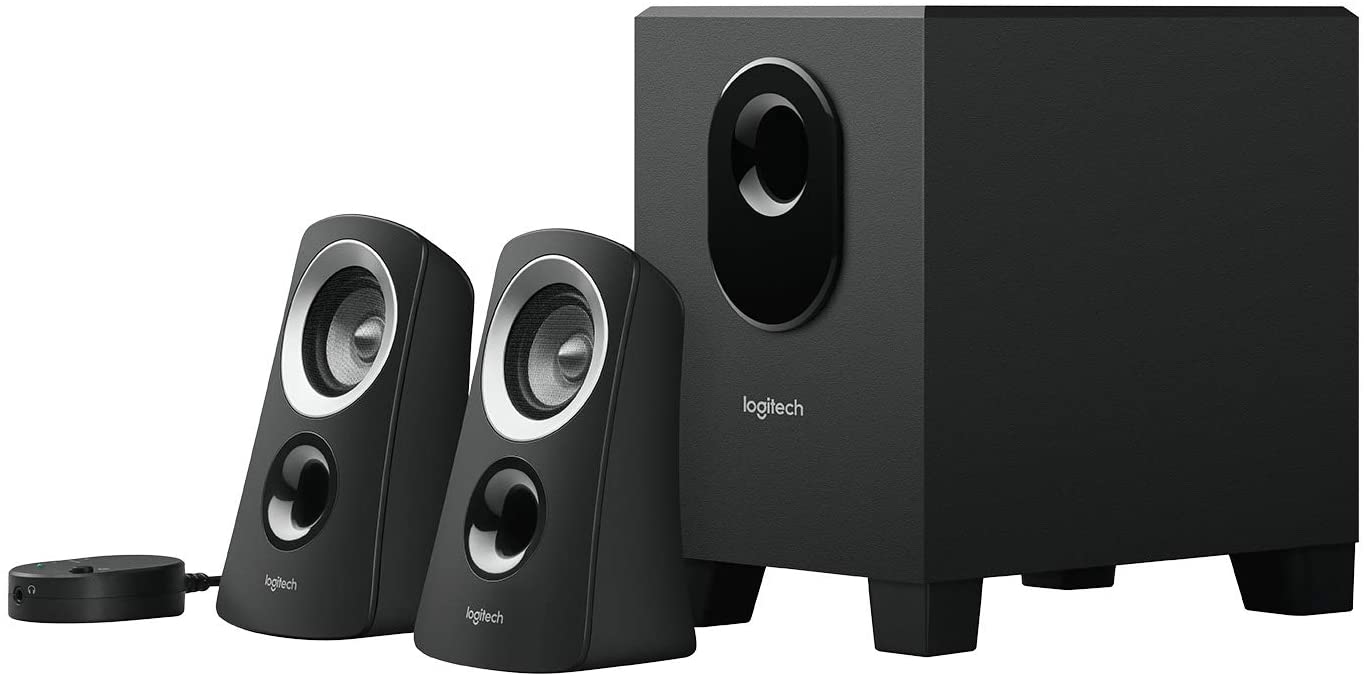 Système d'enceintes Logitech Z313 2.1 50W - Caisson de basses 15W - Entrée Jack 3,5 mm - Couleur noire