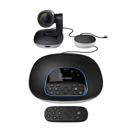 Système de vidéoconférence Logitech Group HD 1080p Webcam - USB 2.0 - Zoom 10x - Microphones intégrés - Mise au point automatique - Jusqu'à 20 personnes - Couleur noire