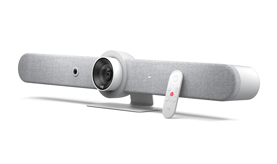 Système de visioconférence Logitech Rally Bar Ultra HD 4K PTZ WiFi - Tout en un - Champ de vision de 90º - USB-A, USB-C, HDMI, RJ45 - Télécommande - Couleur Blanc