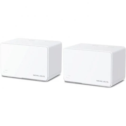 Système Mercusys H80X Wi-Fi 6 Mesh AX3000 double bande - 2 unités Halo - Couverture jusqu'à 650 m² - 3 ports Gigabit par unité Halo - Blanc