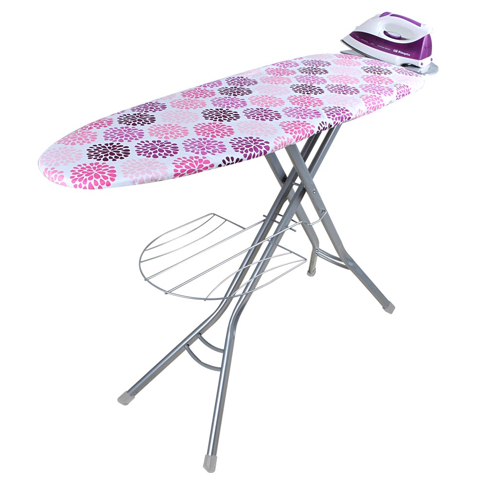 Table à repasser Orbegozo TP 3500 pratique et confortable - Grille en acier résistante - Hauteur réglable jusqu'à 93 cm - Housse 100% coton - Pliable et facile à ranger - Prise de courant homologuée