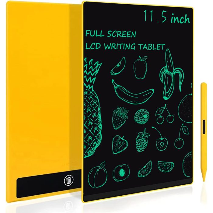 Tableau blanc numérique LCD Leotec Eleven 11,5" avec encre électronique - Sans lumière bleue - Bouton de verrouillage - Stylo magnétique - Couleur jaune