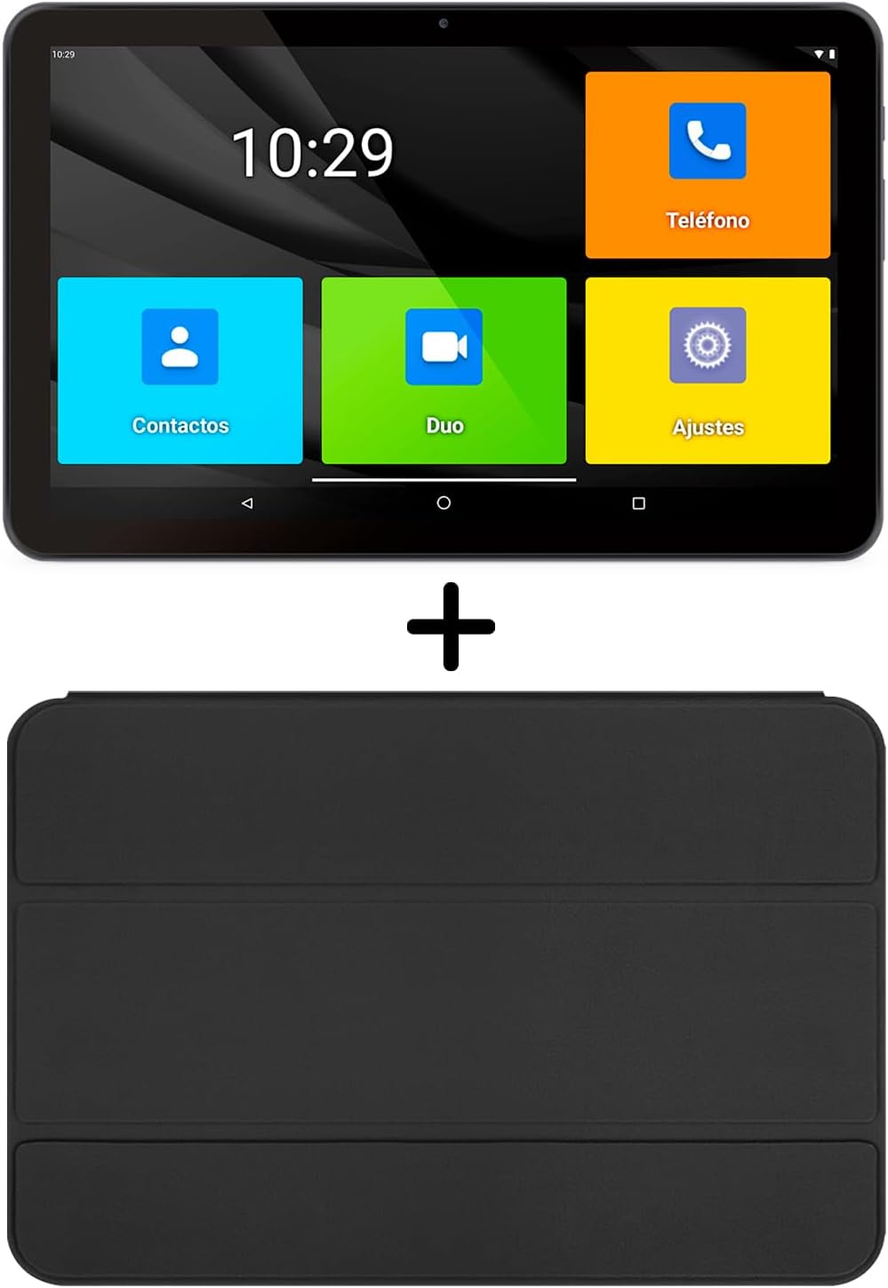 Tablette Android SPC pour Seniors 10,35" - Icônes XXL - Connectivité 4G - Étui de protection inclus - Batterie 6 000 Mah - 4 Go RAM - 64 Go Stockage interne - Couleur Noir