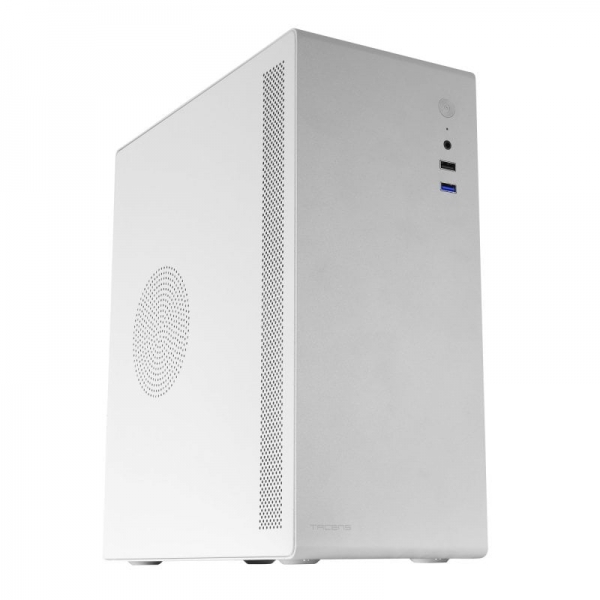Tacens ORUMX Mini Tour Ultra Compacte Slim - Structure en Acier Résistant - Ventilateur 80 mm - Support MicroATX/Mini-ITX - 4 Baies de Disque - Couleur Blanc