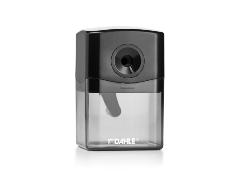 Taille-crayon à manivelle Dahle 144 - Pour crayons de 6,5 à 8 mm de diamètre - Couteau en acier - Entrée et sortie automatiques - Noir