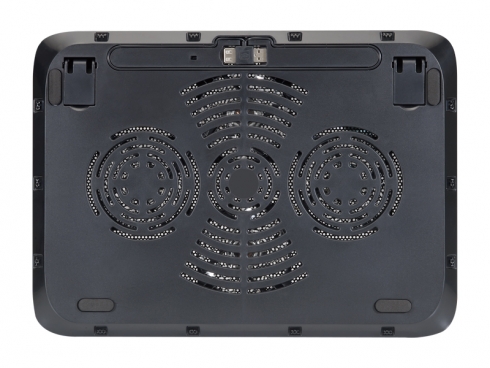 Tapis de refroidissement pour ordinateur portable Conceptronic Thana 04 - Jusqu'à 17" - 4 ventilateurs - Leds bleues - Couleur noire
