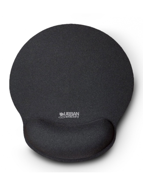 Tapis de souris ergonomique Urban Factory Softee avec repose-poignet - Base antidérapante - 25 x 22 cm - Noir