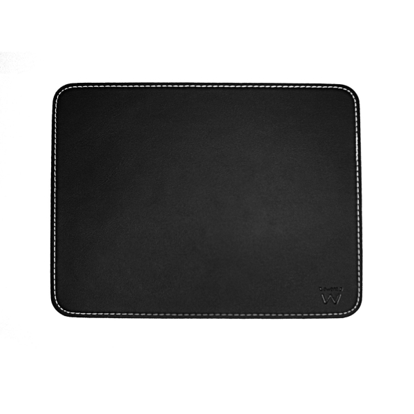 Tapis de souris Ewent - Rigide - Cuir synthétique - Base en caoutchouc - 220 x 180 x 3 mm - Noir