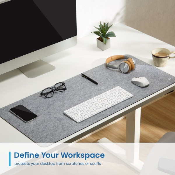 Tapis de souris extra large Ewent pour bureau et jeux vidéo – Extra large – Surface en feutre – Base en caoutchouc antidérapant – 900 x 400 x 3 mm – Gris