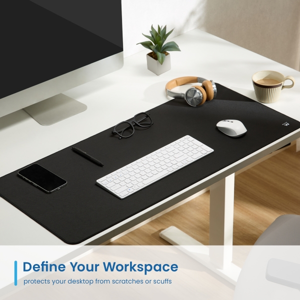 Tapis de souris extra large Ewent pour le bureau et les jeux vidéo - Extra large - Surface en polyester (Lycra) - Base en caoutchouc antidérapant - 900 x 400 x 3 mm - Noir