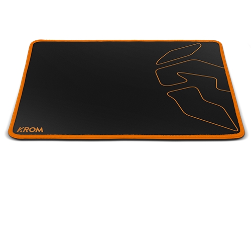 Tapis Gaming Krom Knout Speed Noir - Surface Microfibre - Glisse Optimale - Base Caoutchouc - 32x27x0.3 cm - Couleur Noir/Orange