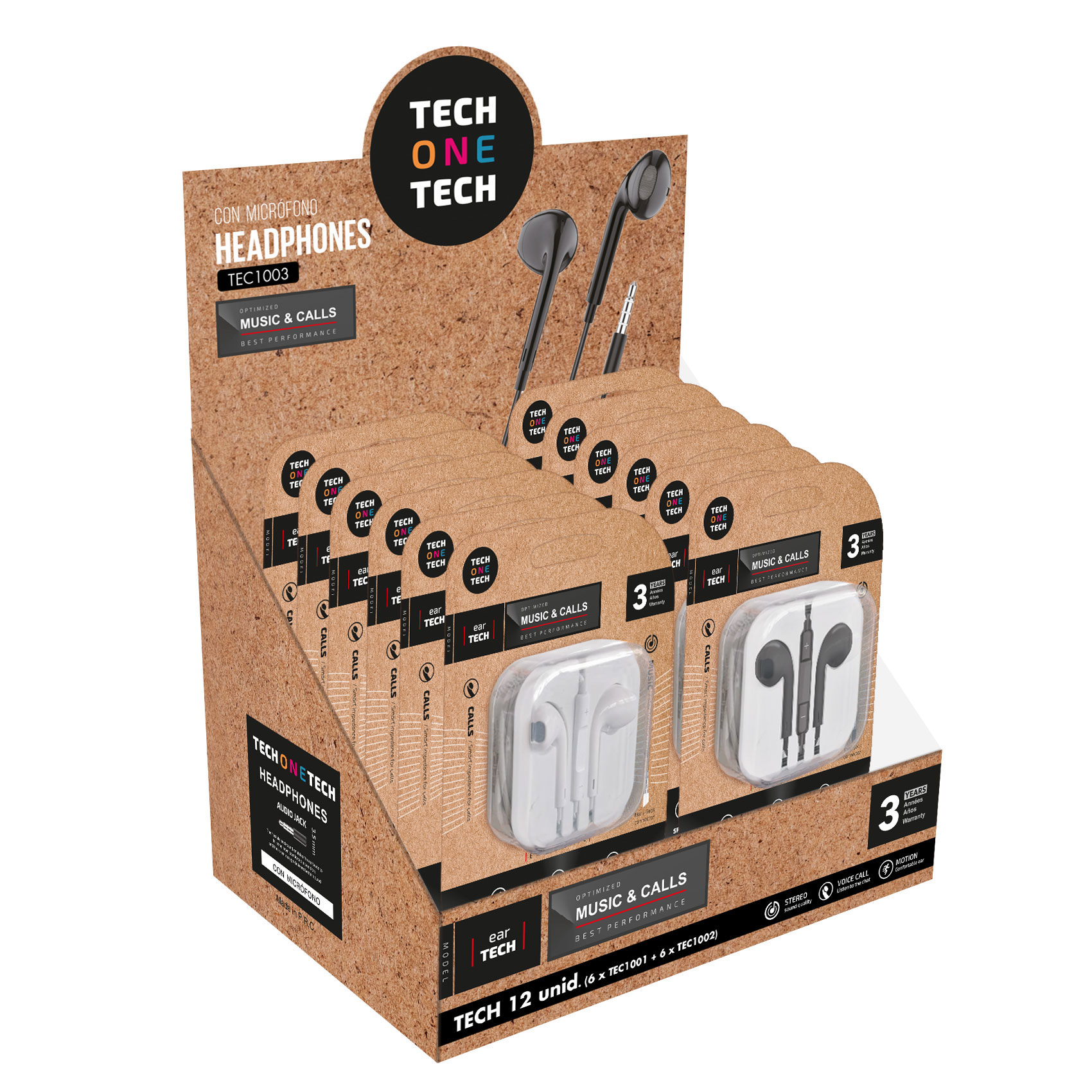 TechOneTech Ear Tech Pack de 12 Casques