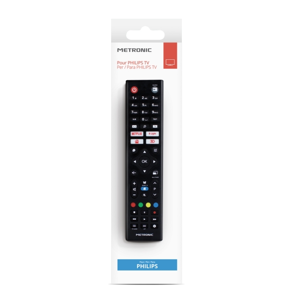 Télécommande Metronic compatible avec les téléviseurs Philips - Noir