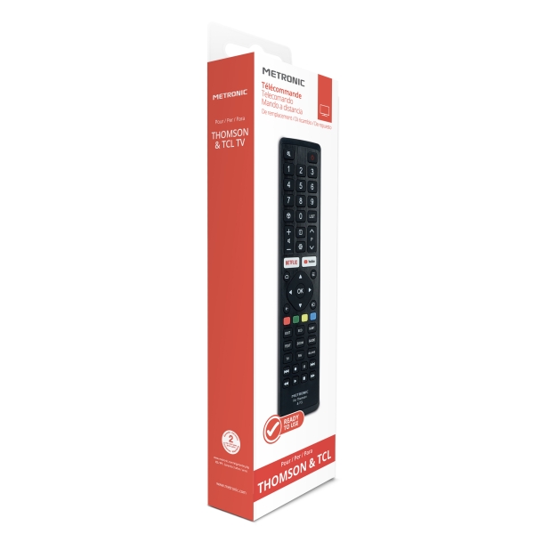 Télécommande Metronic compatible avec les téléviseurs Thomson TV TCL - Noir