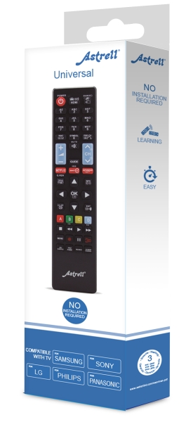 Télécommande universelle 5 en 1 Metronic pour téléviseur - Noir