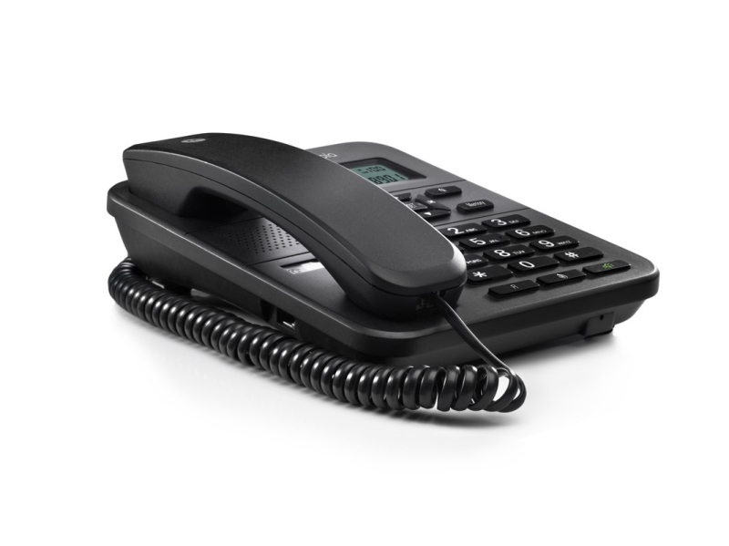 Téléphone fixe Motorola CT202 - Mains libres - Identification de l'appelant - Noir