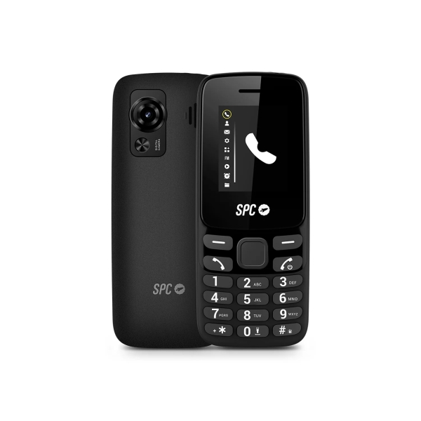 Téléphone portable SPC Talk 2 Go - Compact et léger - Écran 1,77 pouce - Double SIM - Batterie 1000 mAh - Radio FM - Lampe torche et appareil photo - Noir
