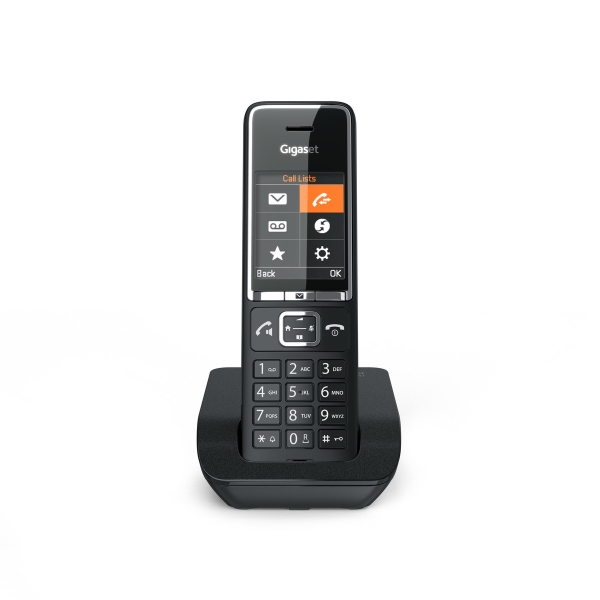 Téléphone sans fil Gigaset Comfort 550 - Identification de l'appelant - Mains libres - Contrôle du volume - Noir