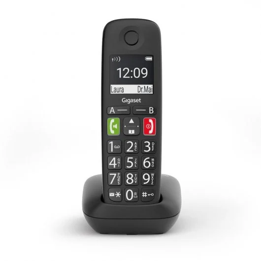 Téléphone sans fil Gigaset E290 Dect - Grand écran N/B - Touches avec gros chiffres - Volume avec fonction amplificateur - Grande autonomie