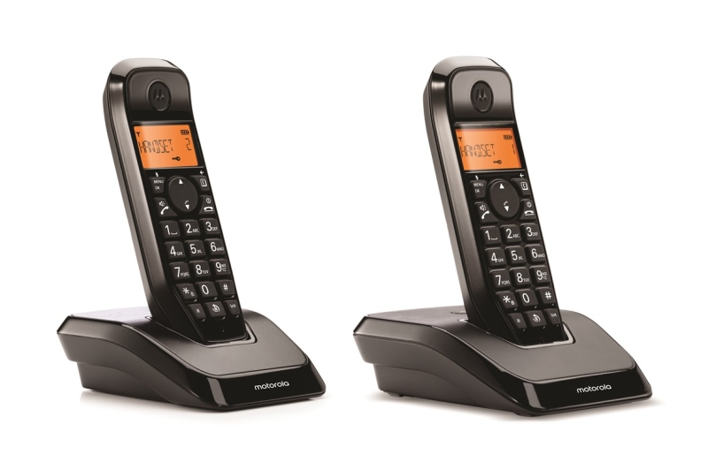 Téléphone sans fil Motorola S1202 DECT + 1 extension - Identification de l'appelant - Répondeur - Mains libres - Noir