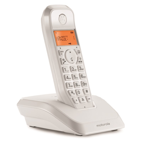 Téléphone sans fil Motorola S1202 DECT + 1 poste - Identification de l'appelant - Répondeur - Mains libres - Blanc