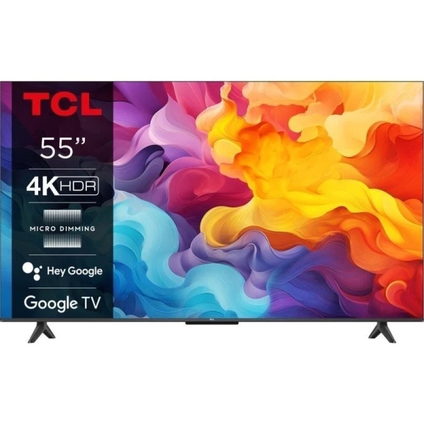 Téléviseur intelligent TCL 55P61B 55" LED UltraHD 4K HDR - Google TV - Wi-Fi, HDMI, USB 2.0, Ethernet, Bluetooth - VESA 200 x 200 mm