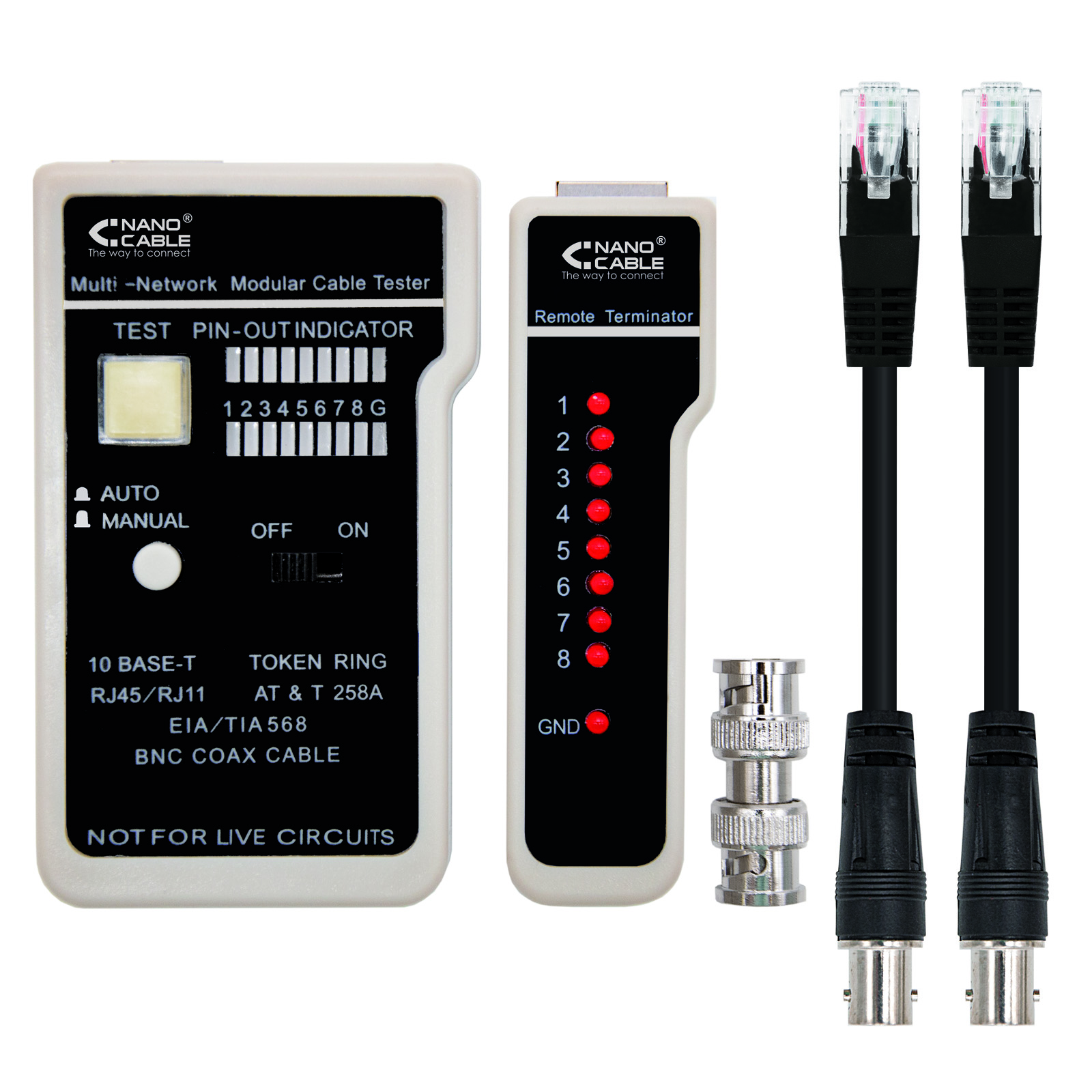 Testeur de nanocâble pour câble RJ11/RJ12/RJ45, coaxial