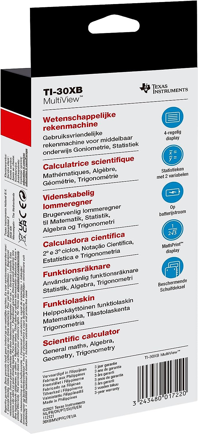 Texas Instruments TI-30XB Calculatrice Scientifique Multiview