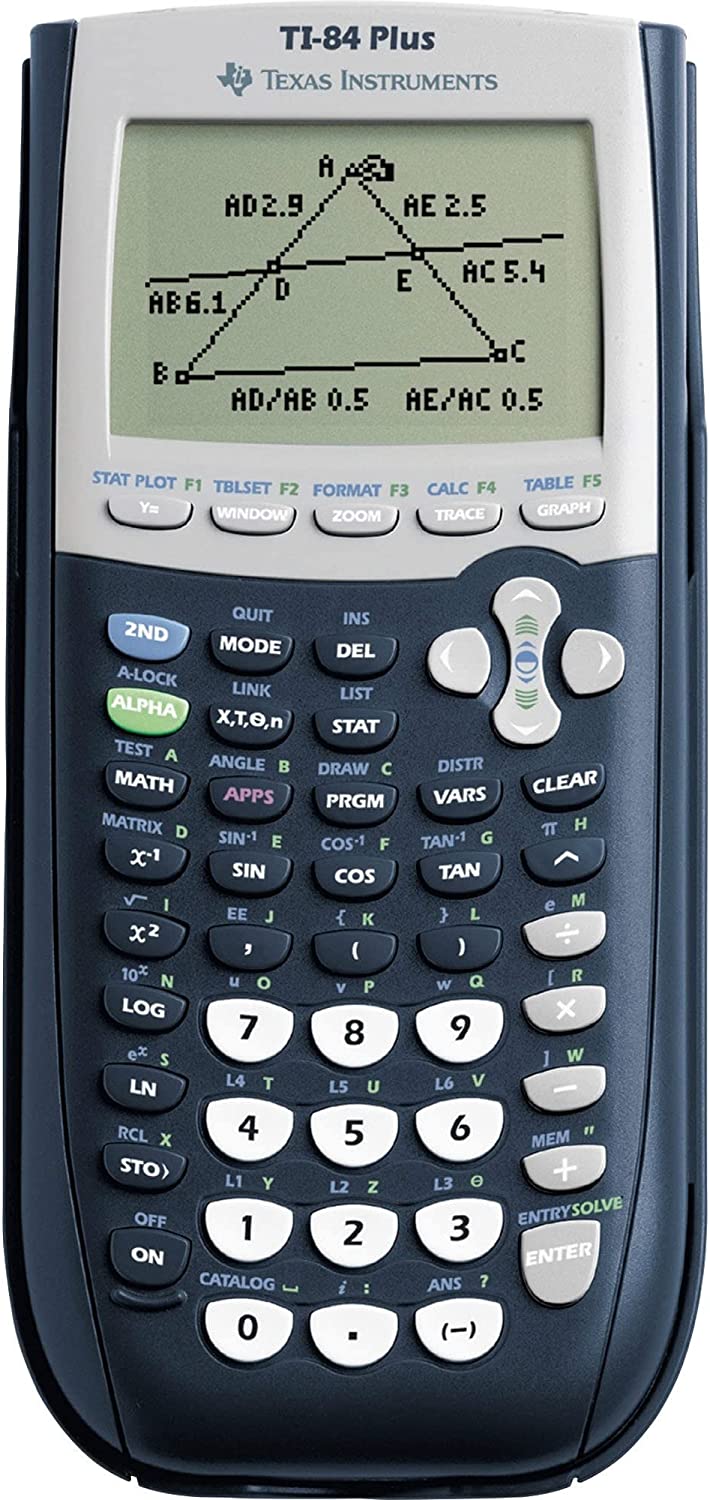 Texas-Instruments TI-84 Plus Calculatrice Graphique - Affichage 8 Lignes par 16 Caractères - Prend en Charge la Programmation - 12 Applications Incluses - Couleur Noir