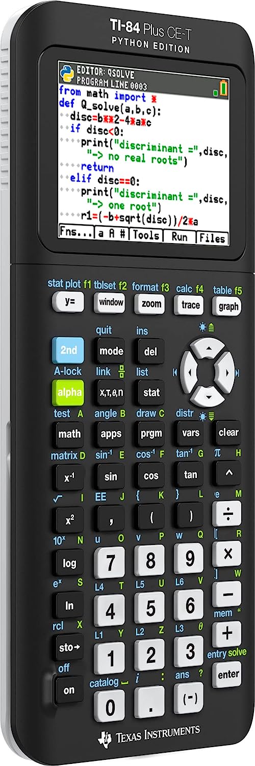 Texas-Instruments TI-84 Plus CE Calculatrice Graphique - Écran Couleur Rétroéclairé - Prend en Charge la Programmation - 13 Applications Incluses - Couleur Noir