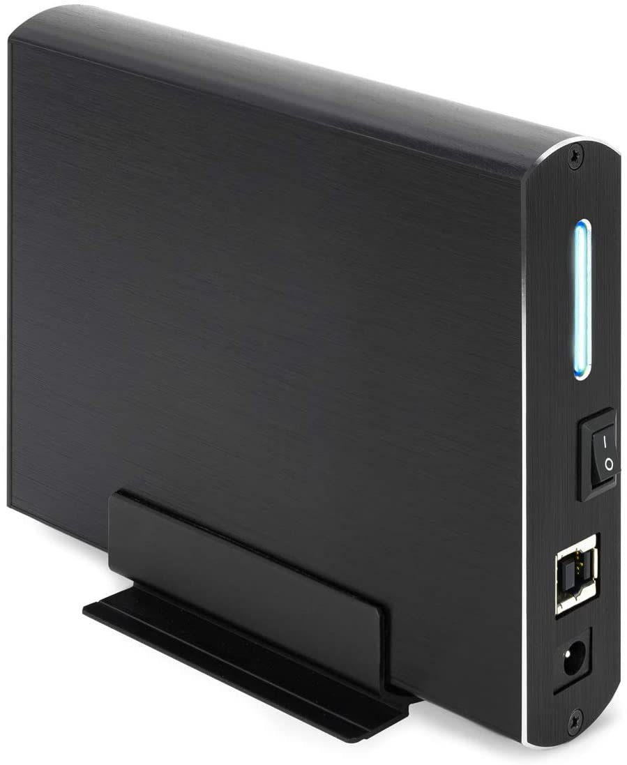 Tooq 3.5" SATA USB 3.0/3.1 Gen1 Boîtier de disque dur externe avec support - Couleur noire