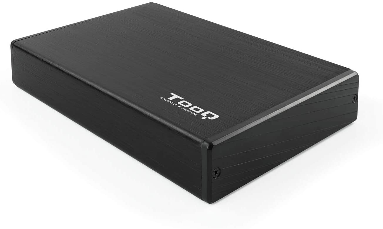 Tooq 3.5" SATA USB 3.0 Boîtier de disque dur externe avec support - Couleur noire