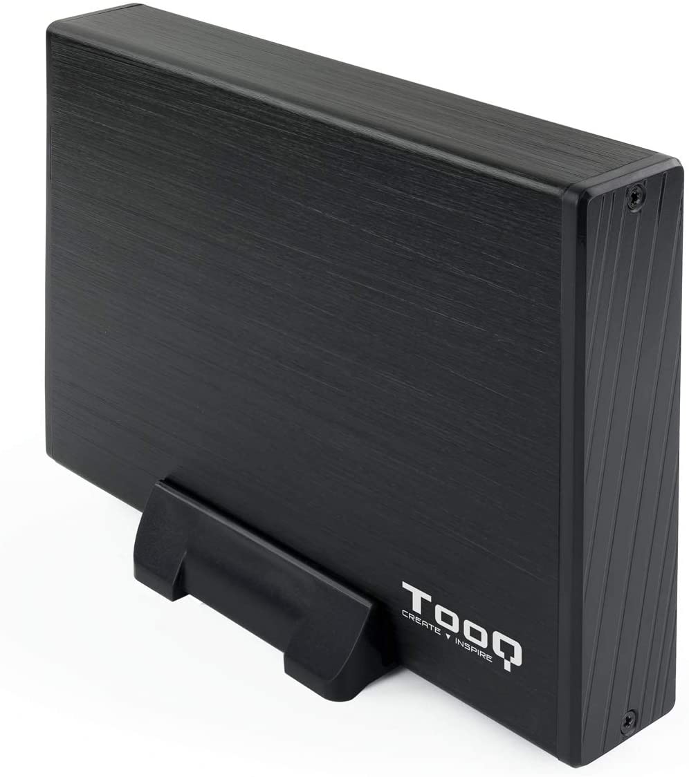 Tooq 3.5" SATA USB 3.0 Boîtier de disque dur externe avec support - Couleur noire