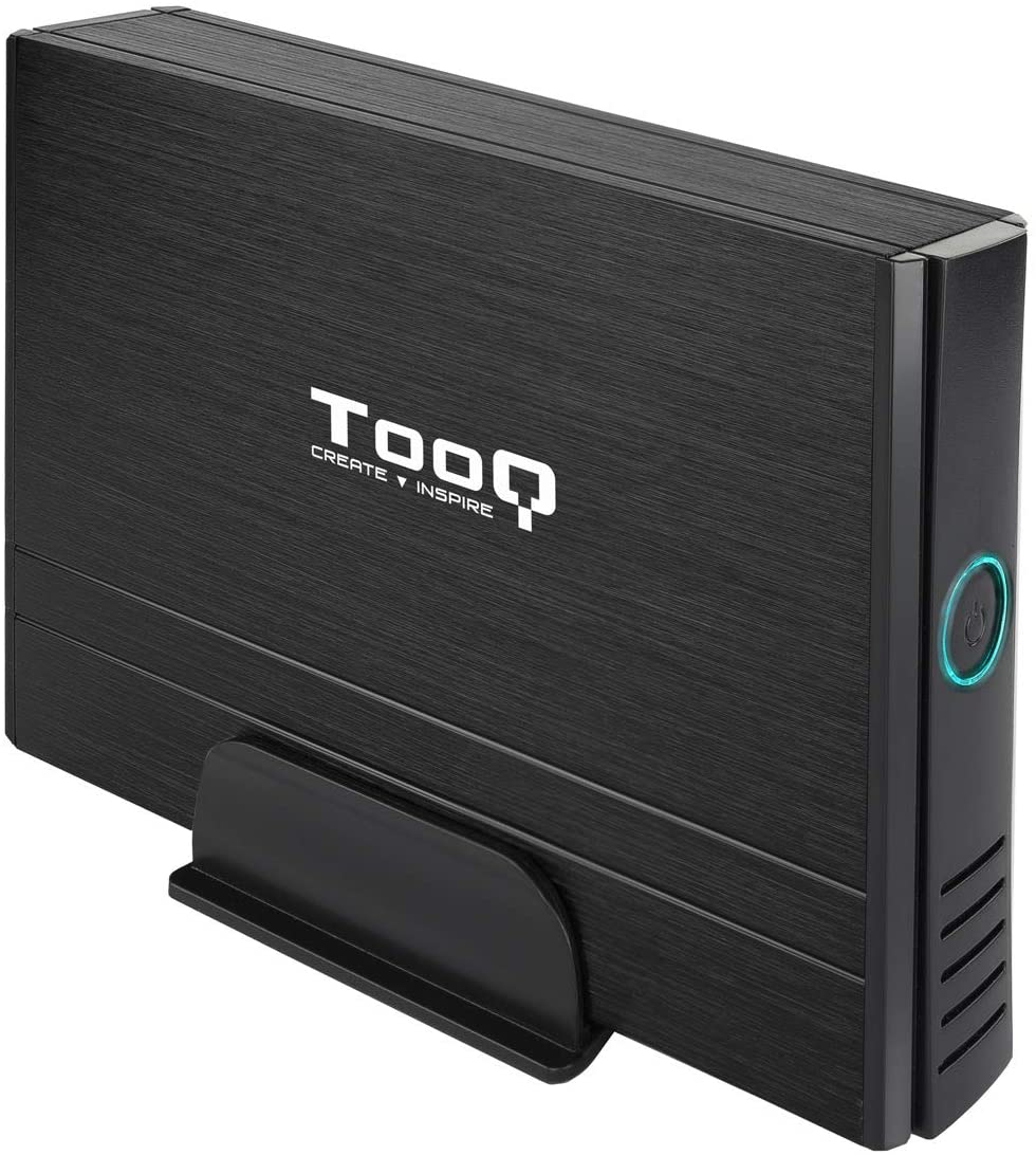 Tooq Boîtier de disque dur externe 3,5" SATA/IDE USB 2.0 avec support - Couleur noire