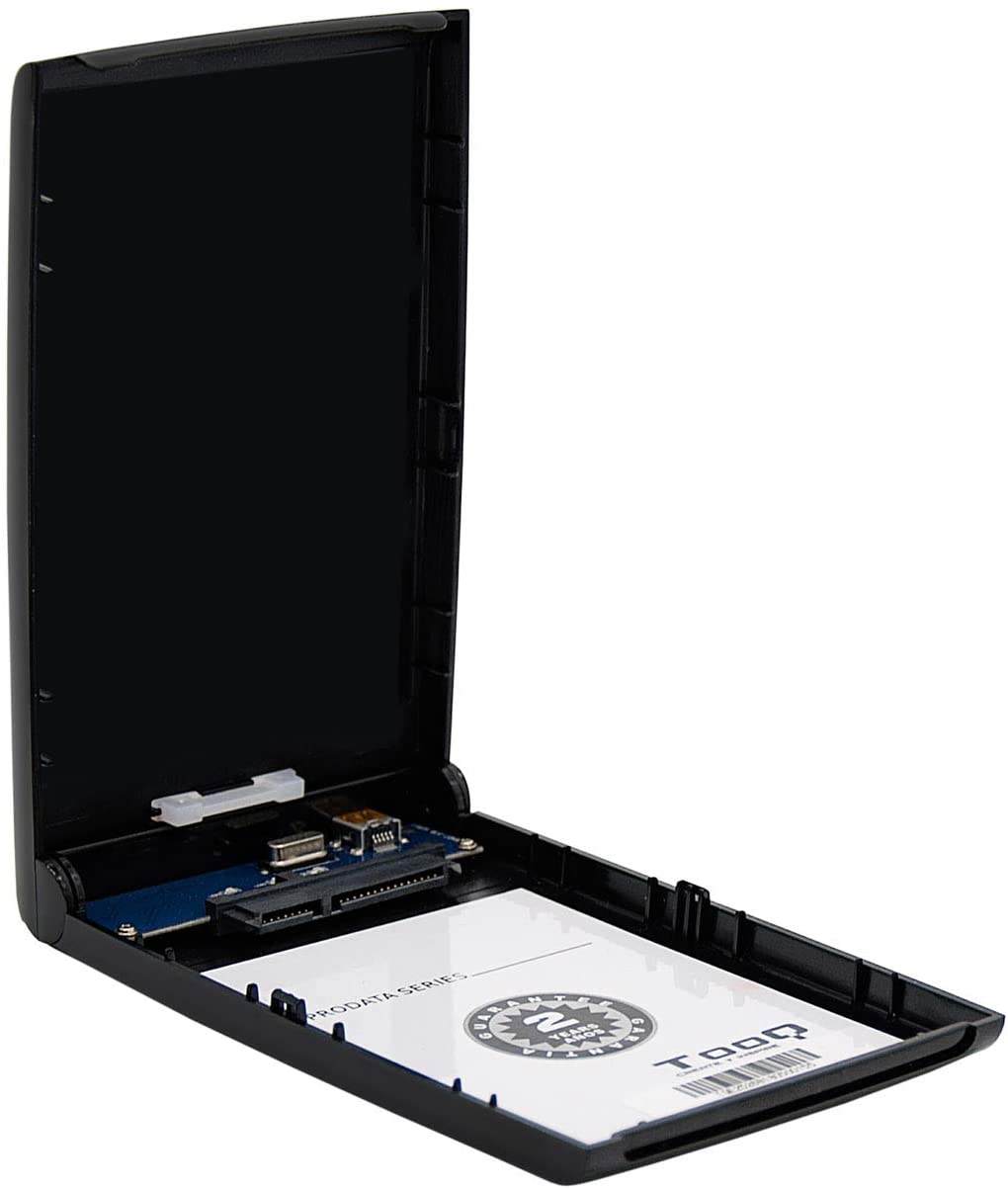 Tooq Boîtier externe HDD/SDD 2,5" jusqu'à 12,5 mm SATA USB 3.0 - Sans vis - Couleur noire