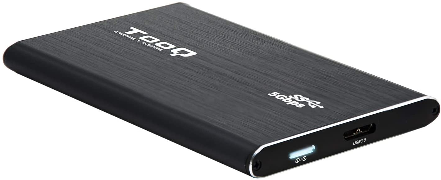 Tooq Boîtier Externe HDD/SDD 2.5" jusqu'à 7.0mm SATA USB 3.0/3.1 Gen 1 - Couleur Noire