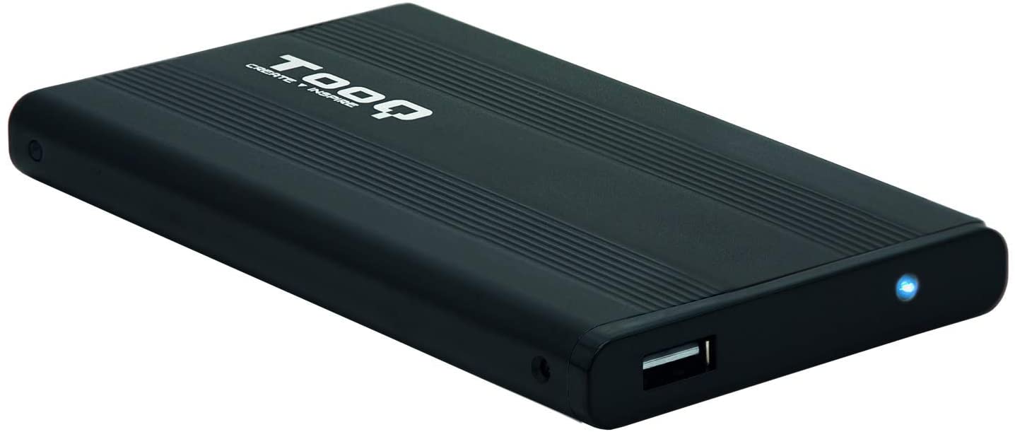 Tooq Boîtier Externe HDD/SDD 2.5" jusqu'à 9.5mm SATA USB 2.0 - Couleur Noire