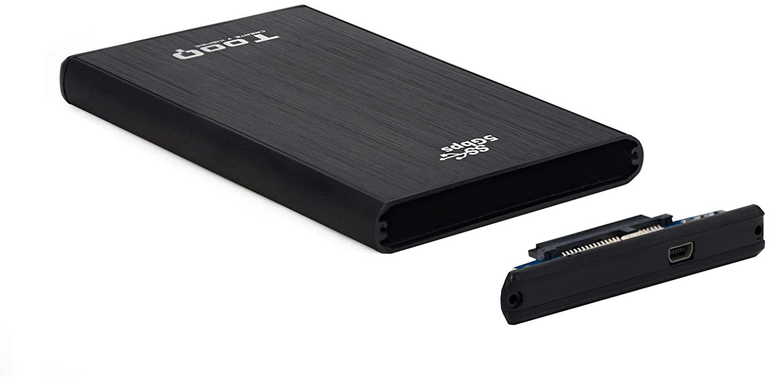 Tooq Boîtier Externe HDD/SDD 2.5" jusqu'à 9.5mm SATA USB 3.0/3.1 Gen 1 - Couleur Noire
