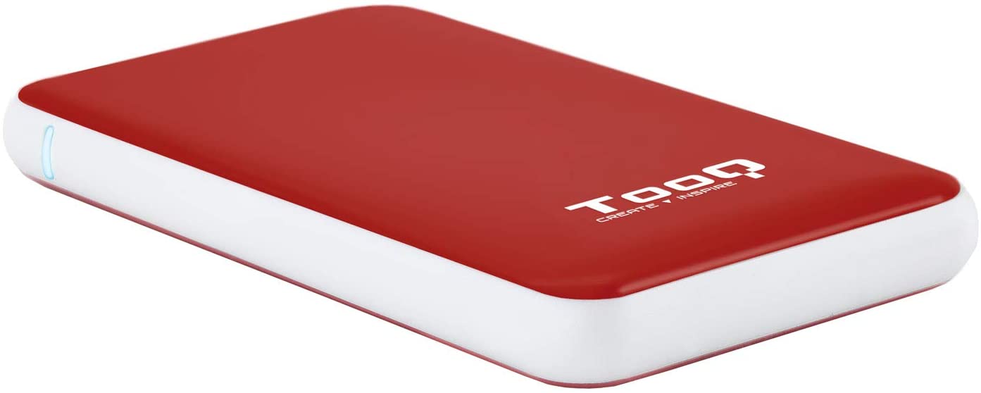 Tooq Boîtier Externe HDD/SDD 2.5" jusqu'à 9.5mm SATA USB 3.0/3.1 Gen 1 - Sans Vis - Couleur Rouge/Blanc