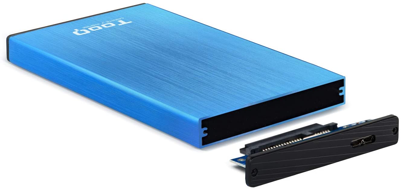 Tooq Boîtier Externe HDD/SDD 2.5" jusqu'à 9.5mm SATA USB 3.0 - Couleur Bleu