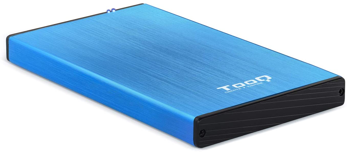 Tooq Boîtier Externe HDD/SDD 2.5" jusqu'à 9.5mm SATA USB 3.0 - Couleur Bleu