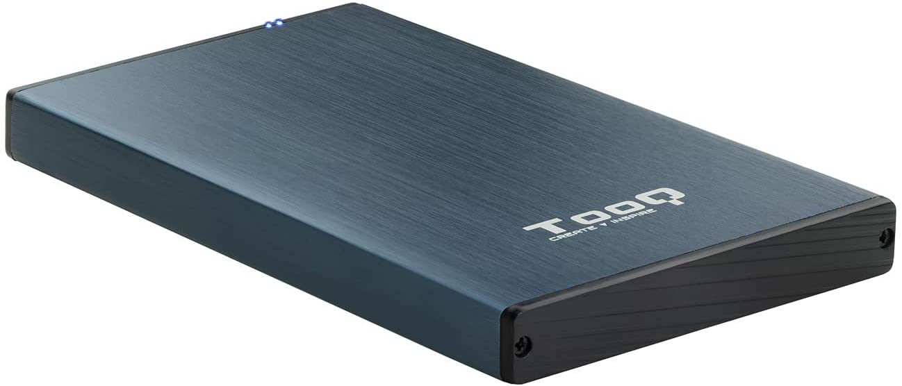 Tooq Boîtier Externe HDD/SDD 2.5" jusqu'à 9.5mm SATA USB 3.0 - Couleur Bleu Marine Métallisé