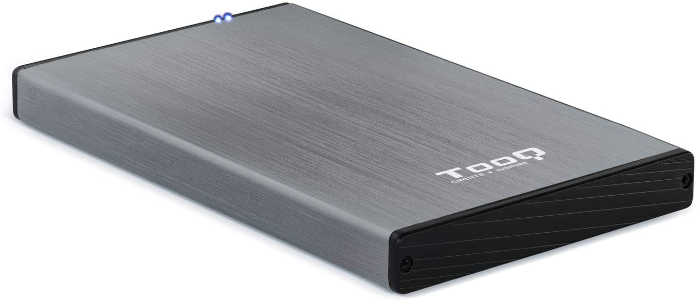 Tooq Boîtier Externe HDD/SDD 2.5" jusqu'à 9.5mm SATA USB 3.0 - Couleur Gris