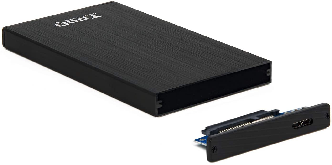 Tooq Boîtier Externe HDD/SDD 2.5" jusqu'à 9.5mm SATA USB 3.0 - Couleur Noire