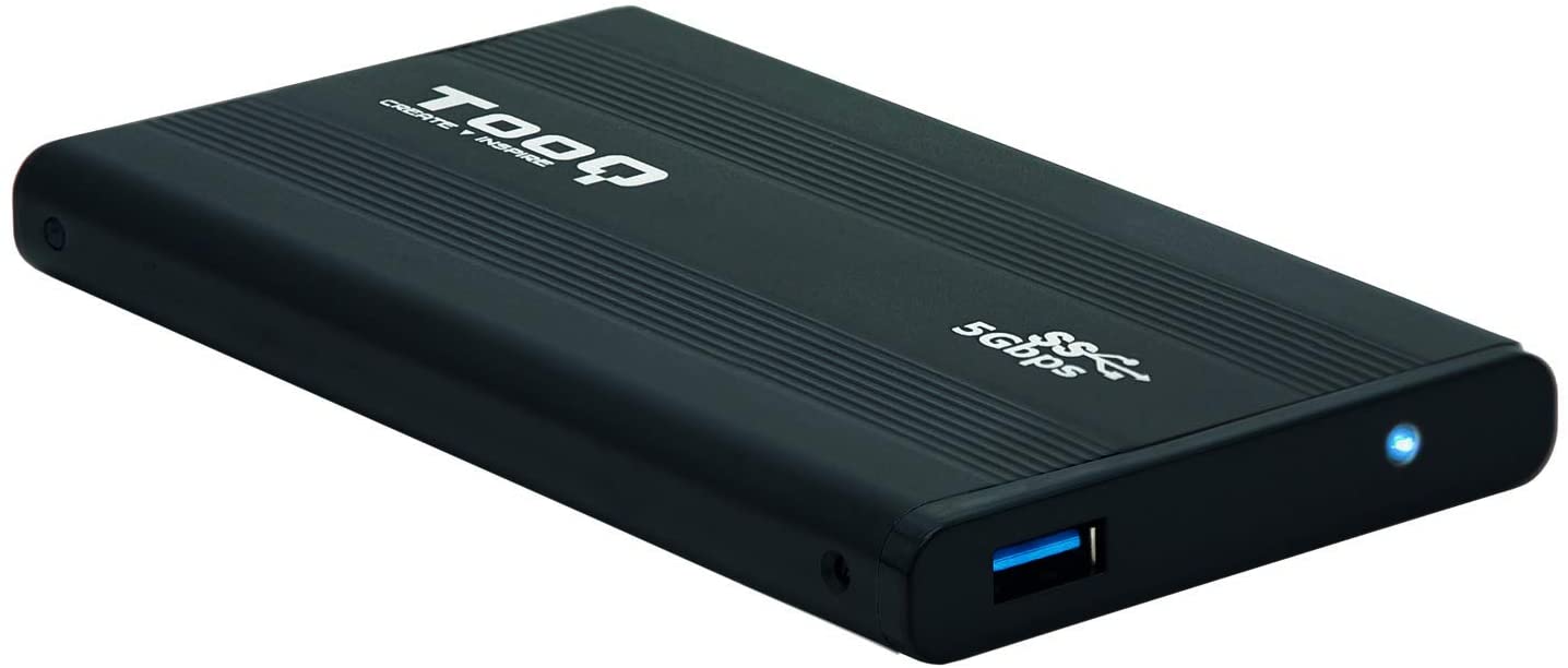 Tooq Boîtier Externe HDD/SDD 2.5" jusqu'à 9.5mm SATA USB 3.0 - Couleur Noire