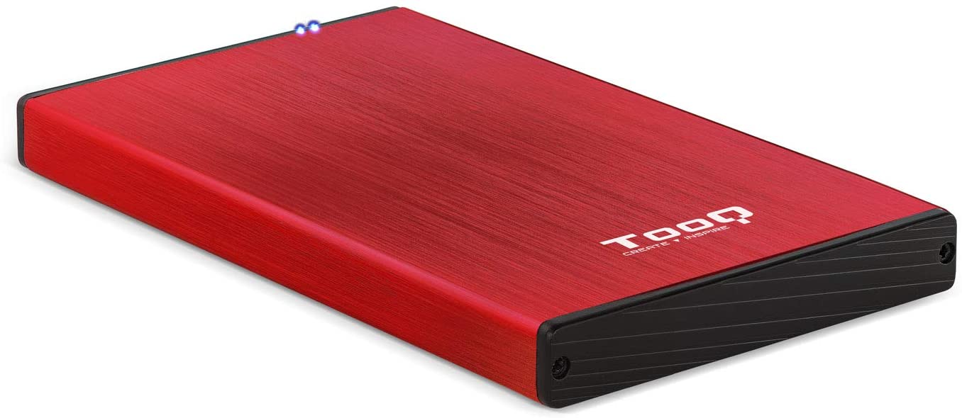 Tooq Boîtier Externe HDD/SDD 2.5" jusqu'à 9.5mm SATA USB 3.0 - Couleur Rouge